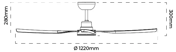 Atom Vanuatu 48" 4 Blade 40W DC Ceiling Fan